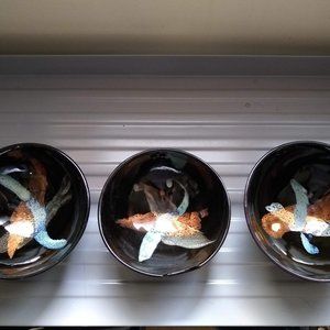 vintage Studio 55 set of 3 small Splash stir fry bowls NWOT